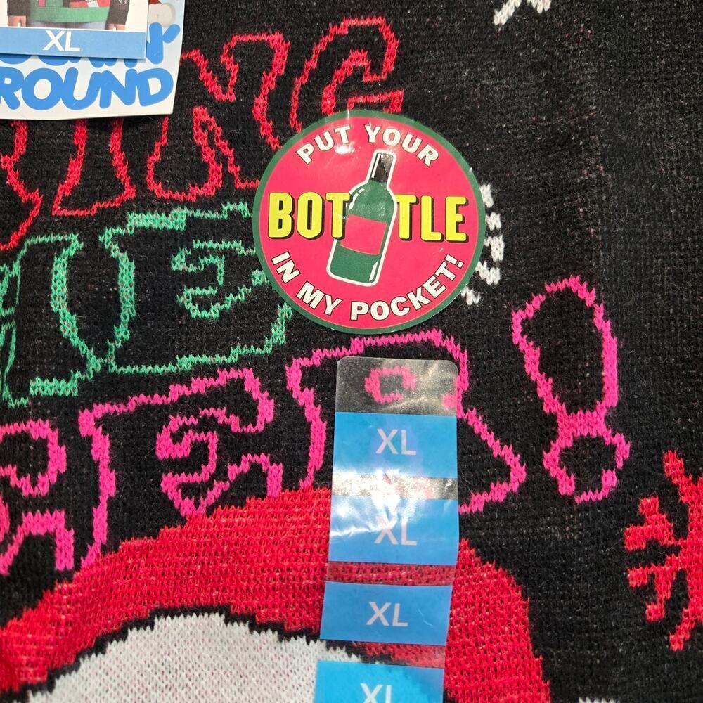 NWT Rockin' Around Christmas Sweater Santa Claus BYOB Pocket Sz XL Holiday - Picture 5 of 14